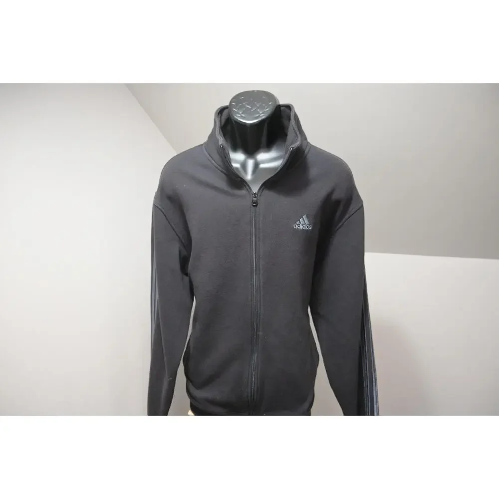 Adidas Fleece Track Jacket Full Zip Performance Athletic Black‎ Mens Sz XL